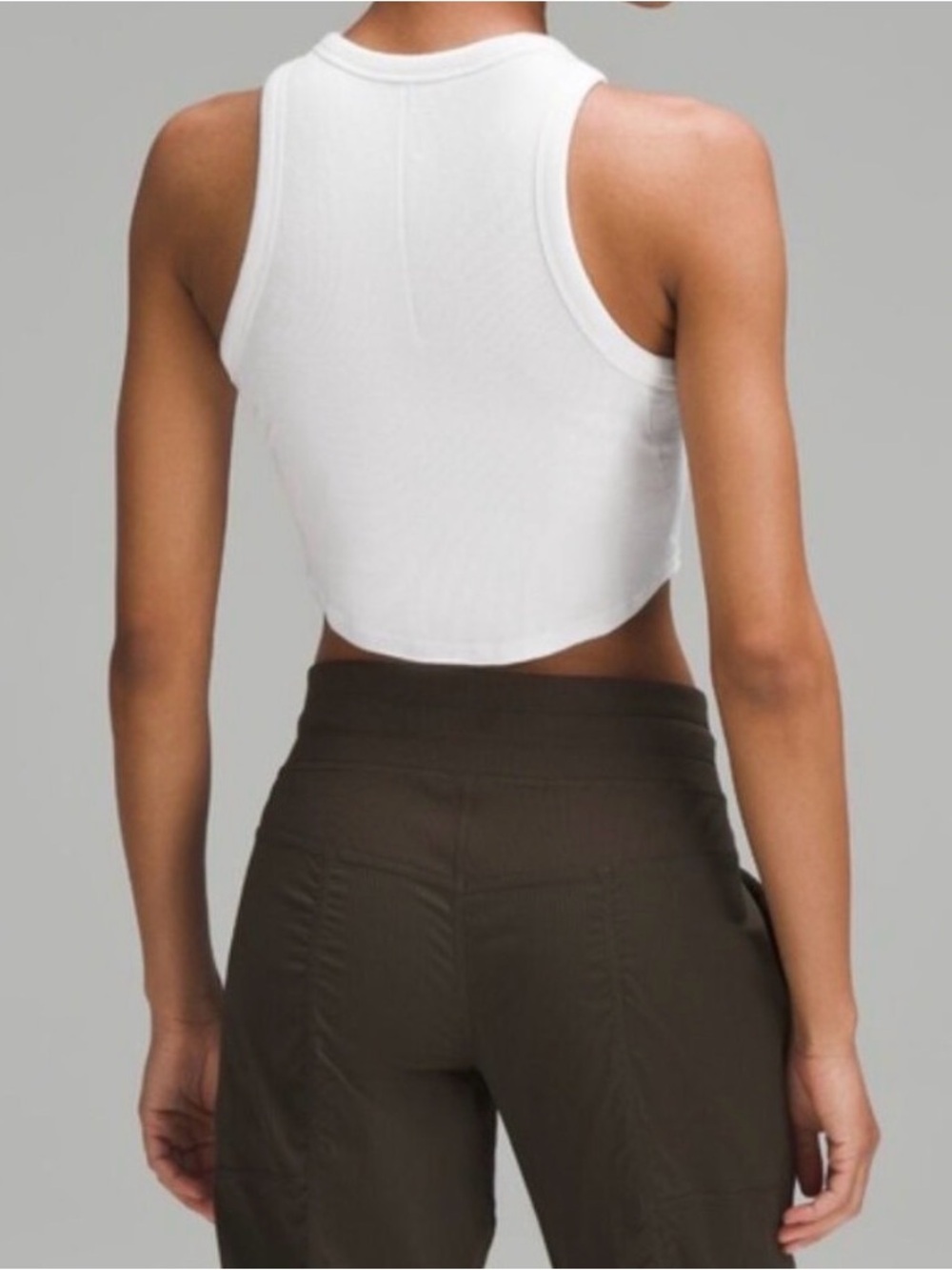 Lululemon White Racerback Cropped Tank Top